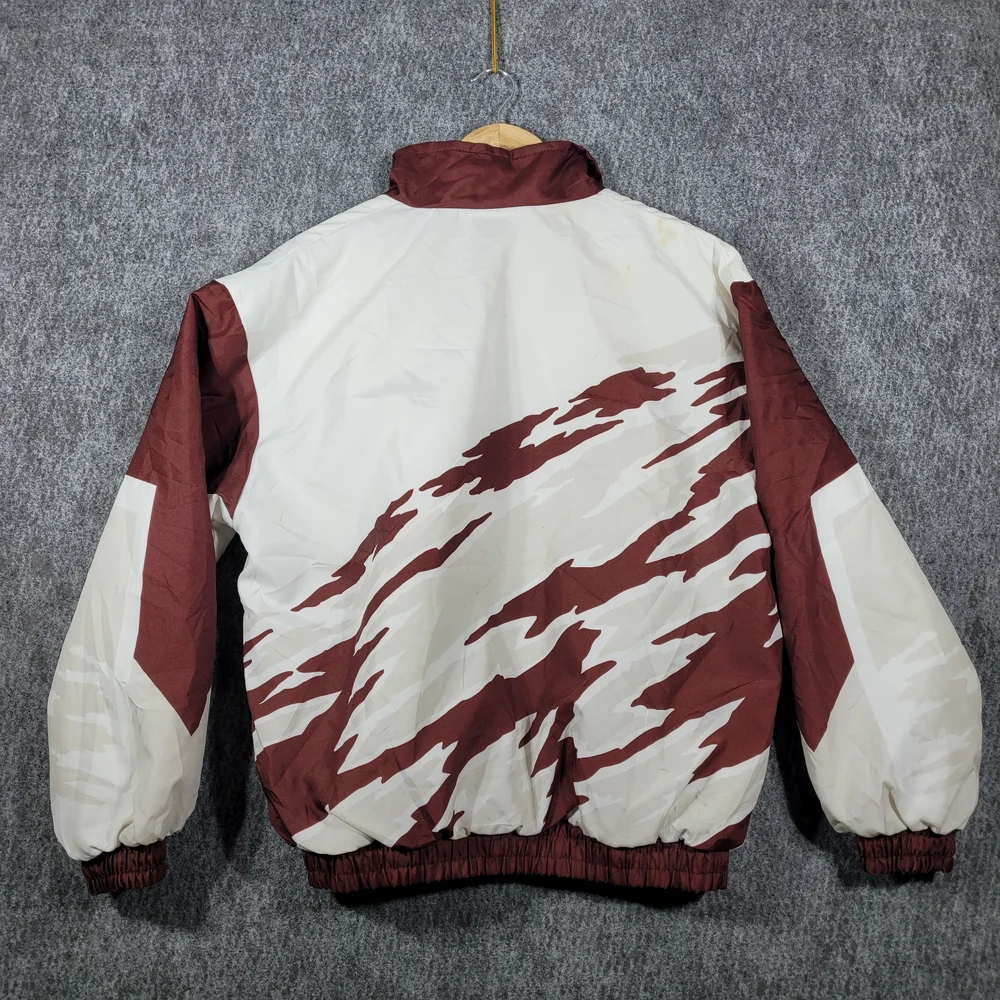 Hartwell Sports Jacket  Windbreaker 90s Maroon White Vtg Splash Pattern Retro L - Picture 5 of 7